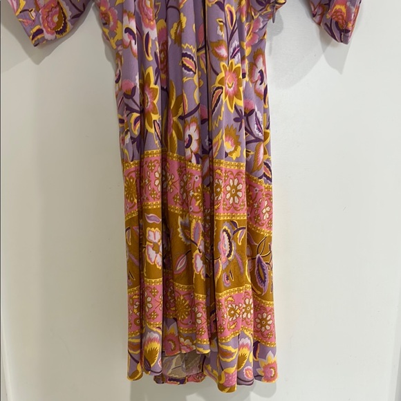 Spell Floral V-Neck Dress with Kimono Sleeves - Picture 4 of 6